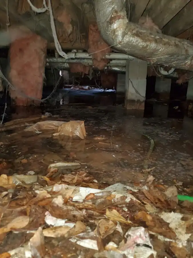 Crawl space flood assessment for Commercial Water Damage Restoration in Cinnaminson