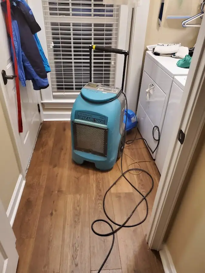 Commercial dehumidifier deployed for Flood Damage Cleanup in Cinnaminson